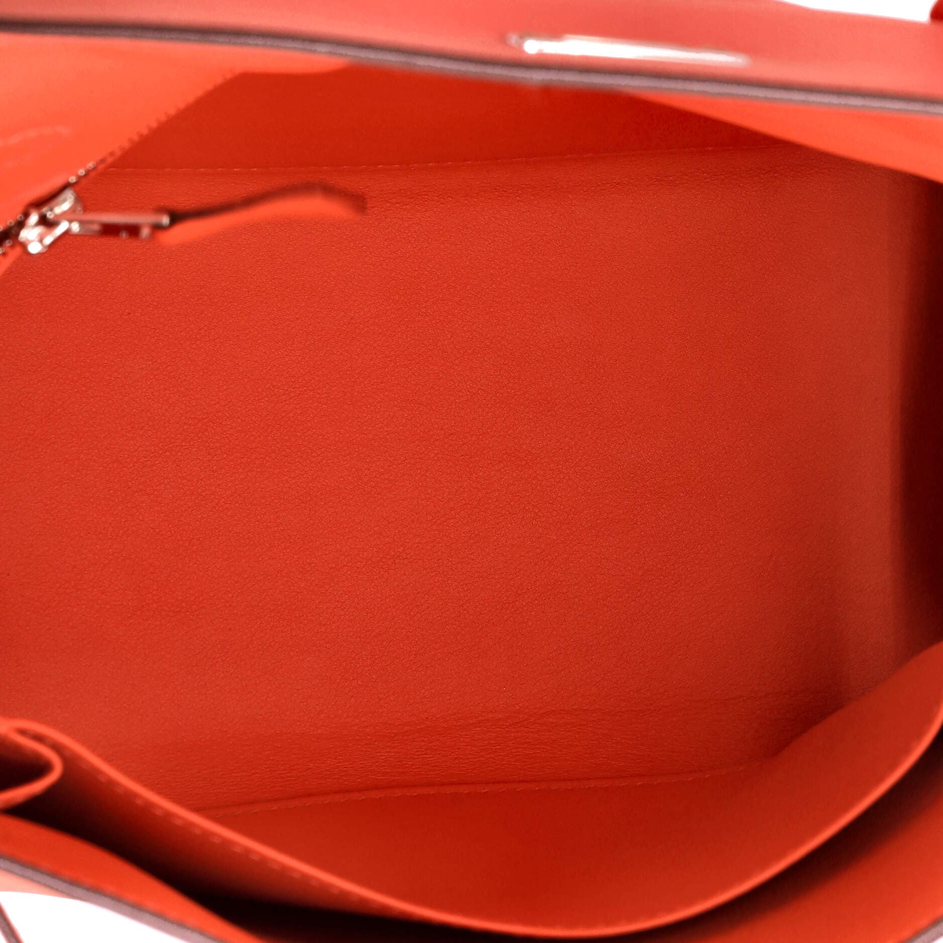 Pre-Owned Hermes Kelly Handbag Orange Swift with Palladium Hardware 25, Alternate, color, 