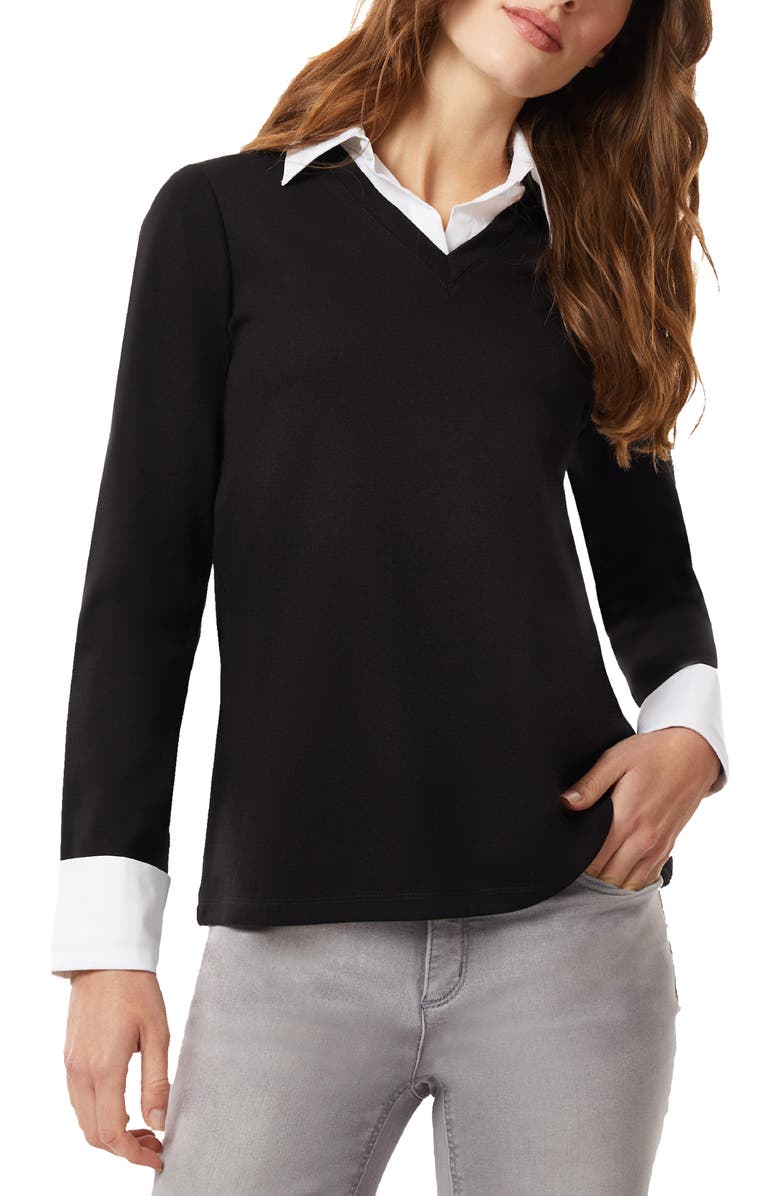 Jones New York Serenity Layered V-Neck Sweater, Main, color, 