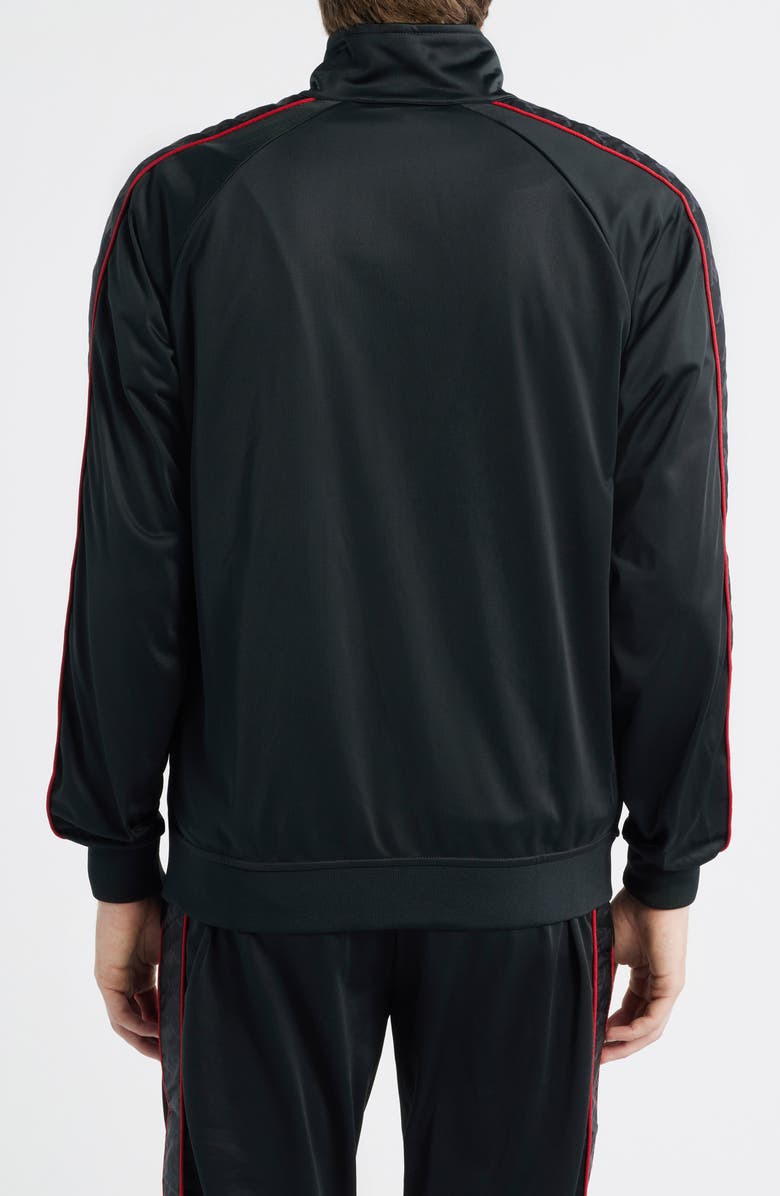 KAPPA 222 Banda Anniston Slim Fit Tricot Track Jacket, Alternate, color, Black - Red Racing - White