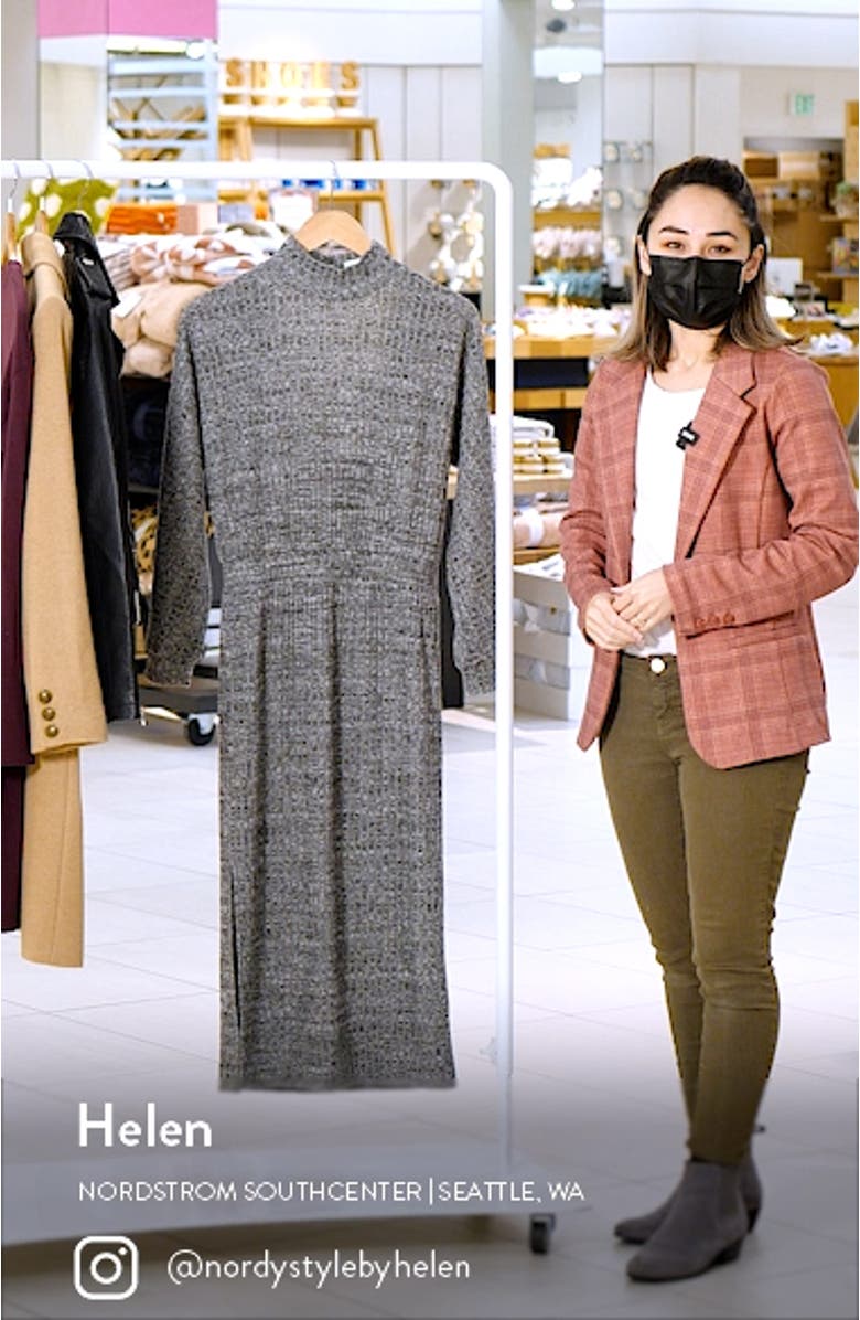 Ribbed Long Sleeve Sweater Dress, sales video thumbnail