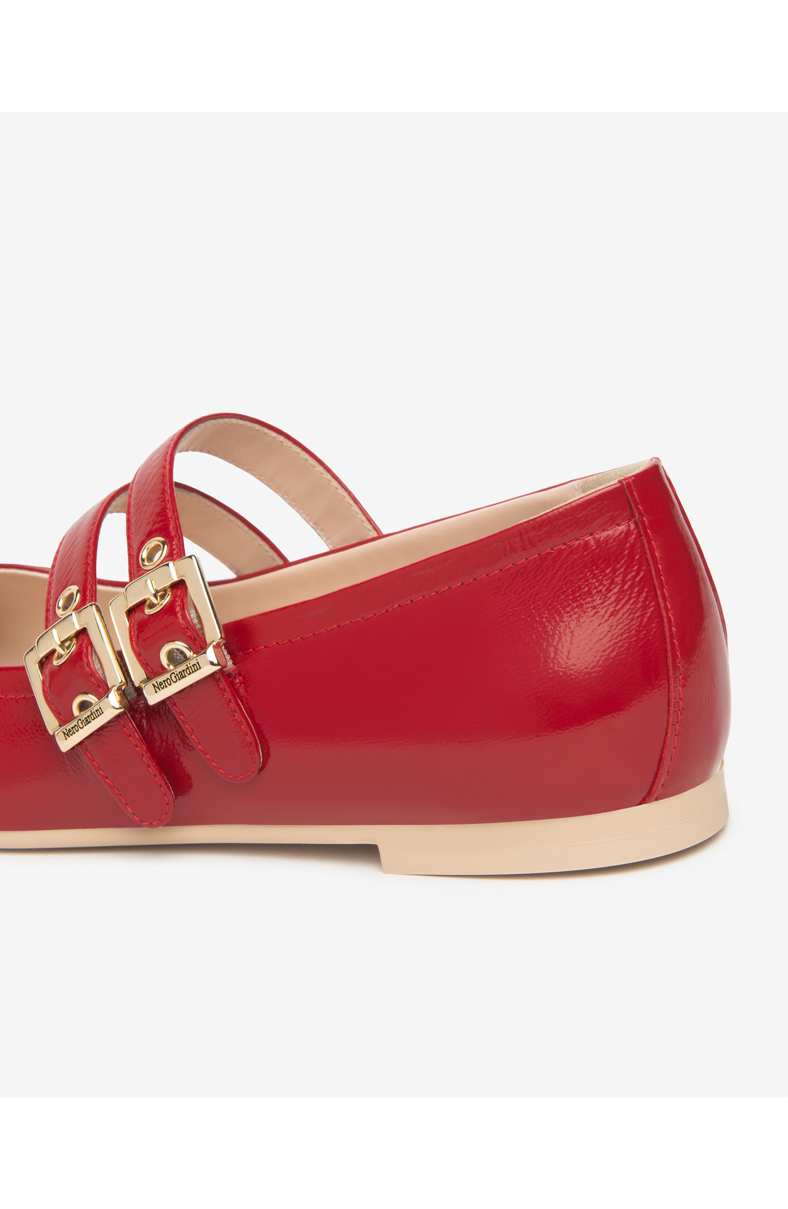 Double Strap Ballet Flat, Alternate, color, CHERRY