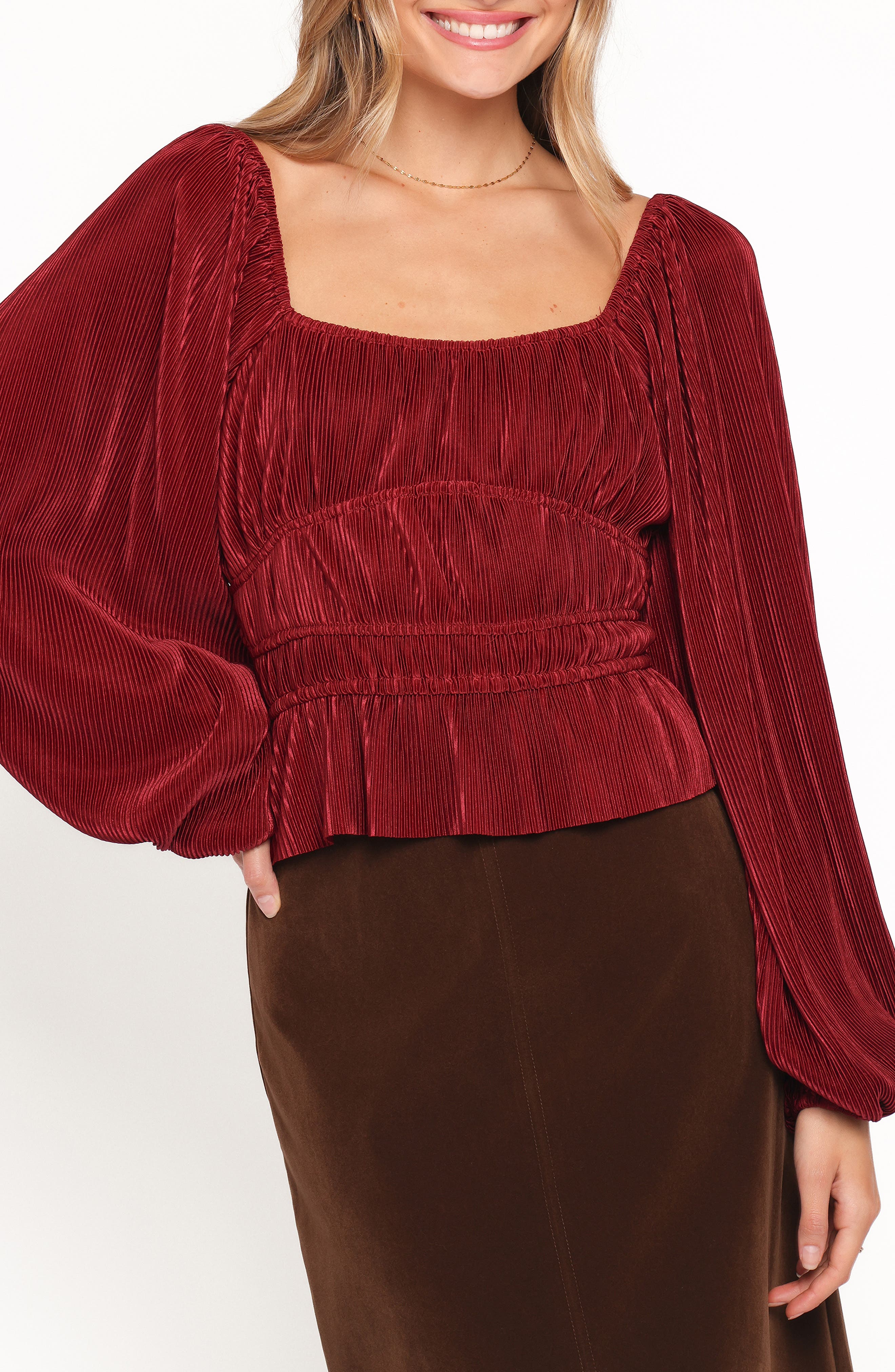 Ceppia Plisse Long Sleeve Top - image 3