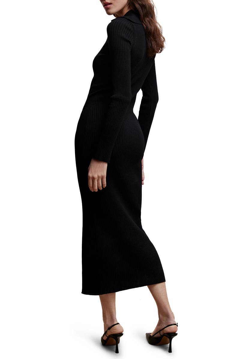 MANGO Zip Front Long Sleeve Sweater Dress, Alternate, color,