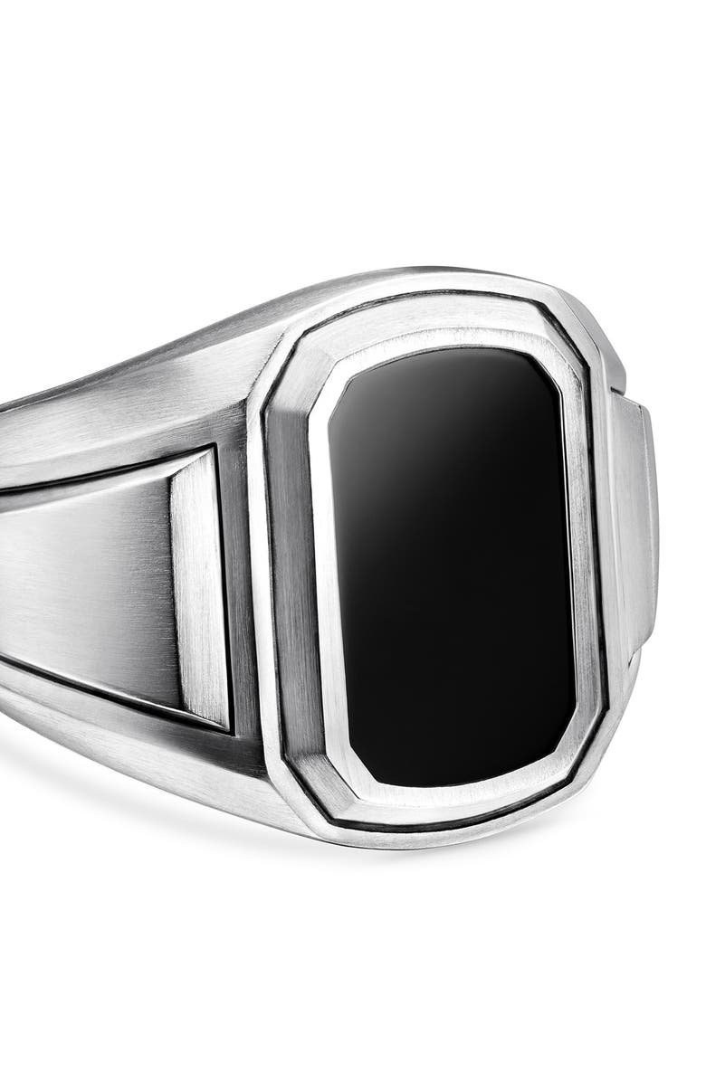 David Yurman Deco Signet Ring with Black Onyx, Alternate, color,