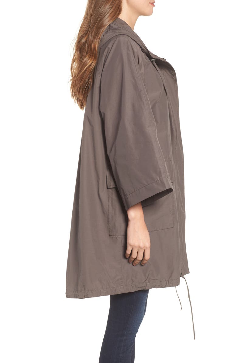 Eileen Fisher Hooded Organic Cotton & Nylon Jacket, Alternate, color,