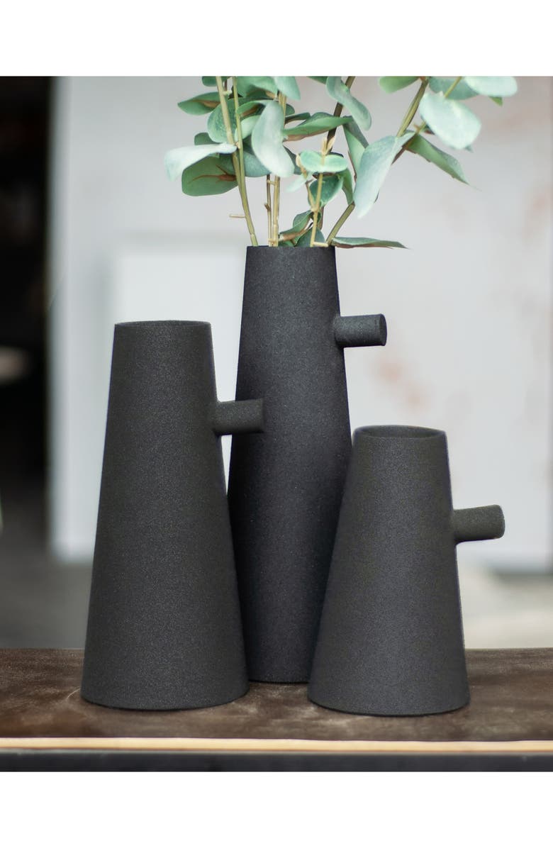 Renwil Aflynta Set of 3 Iron Vases, Alternate, color, Black