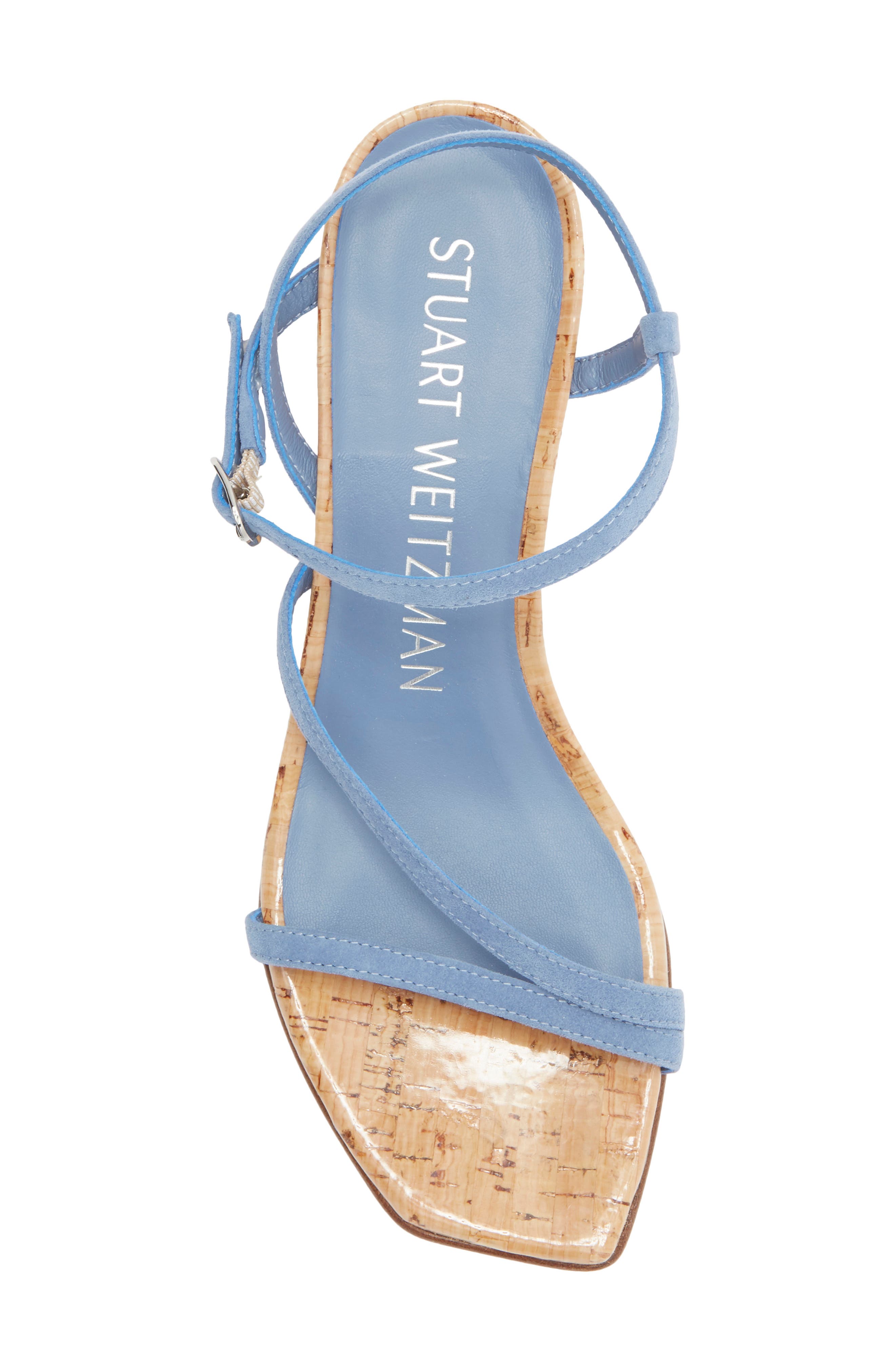Stuart Weitzman Oasis 50 Wedge Sandal, Alternate, color, Blue Steel