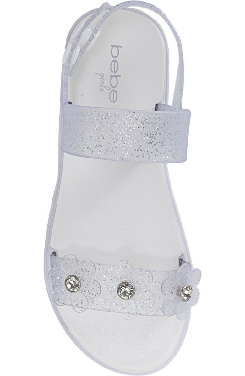 bebe Mimi 3D Flower Sandal, Alternate, color, Clear