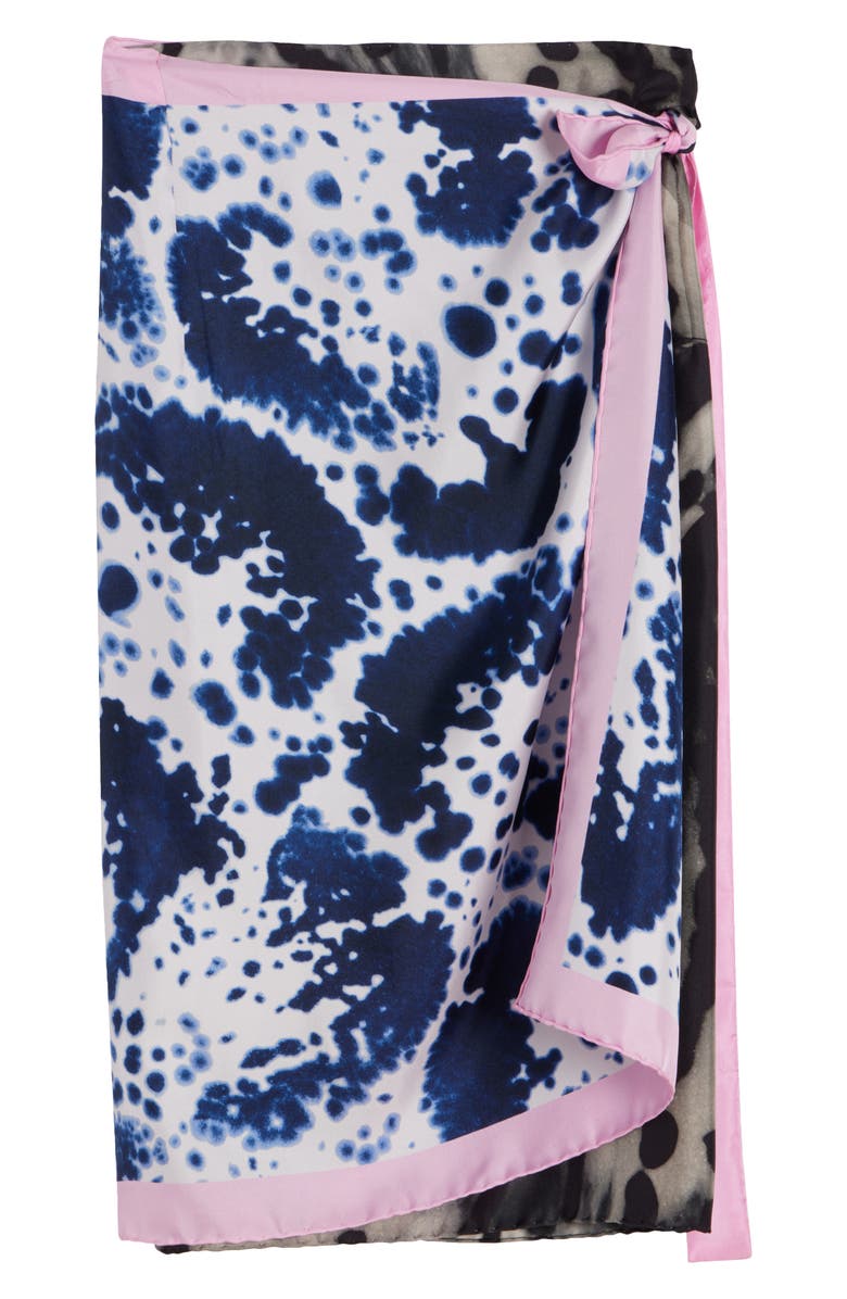 Dries Van Noten Mixed Print Scarf Silk Wrap Skirt, Alternate, color, 