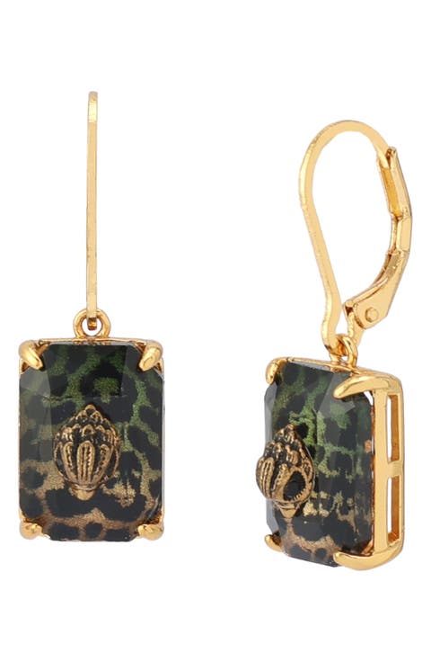 Leopard Stone Drop Earrings