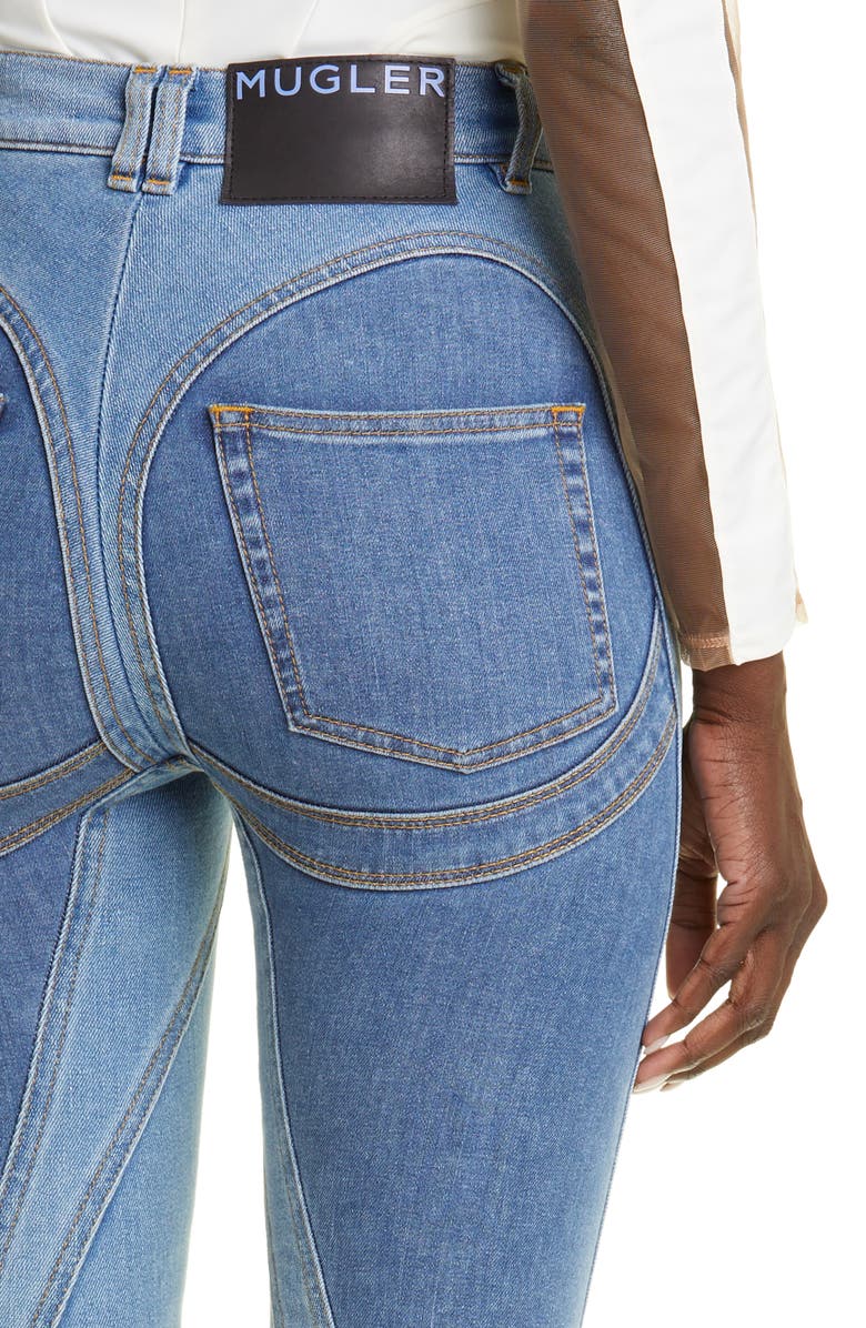 MUGLER Spiral Seam Skinny Jeans, Alternate, color,