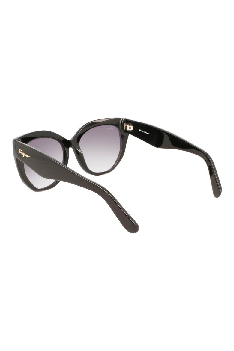 56mm Gradient Cat Eye Sunglasses, Alternate, color, BLACK