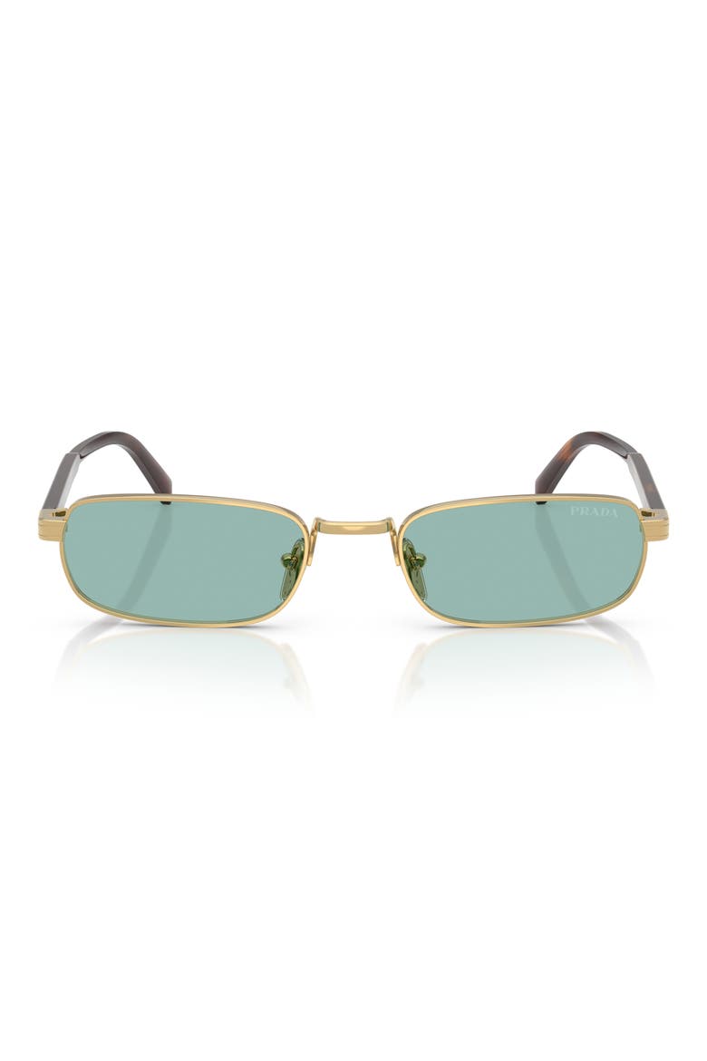 54mm Rectangular Sunglasses, Main, color, GOLD / PETROL GREEN