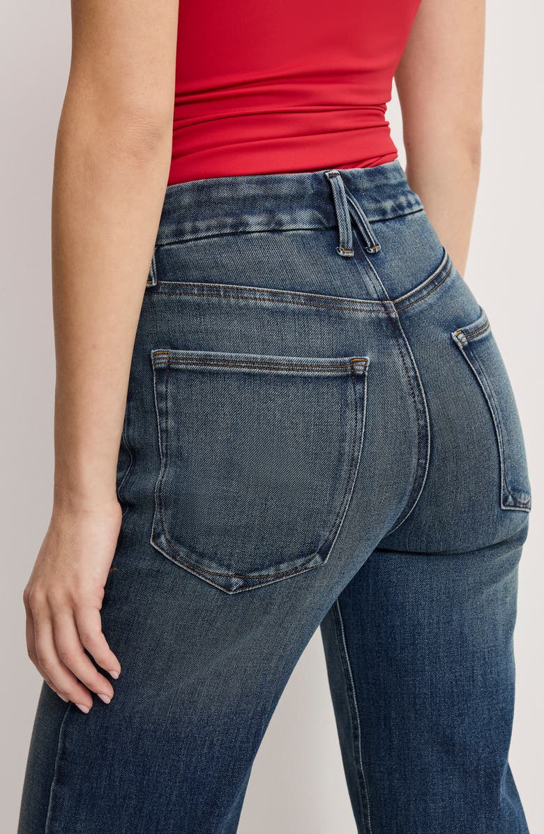 Good American Soft-Tech Good True Relaxed Straight Leg Jeans, Alternate, color, Indigo1147