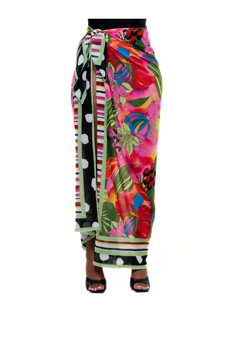 Coral Garden Medley Sarong, Alternate, color, Pink Multi