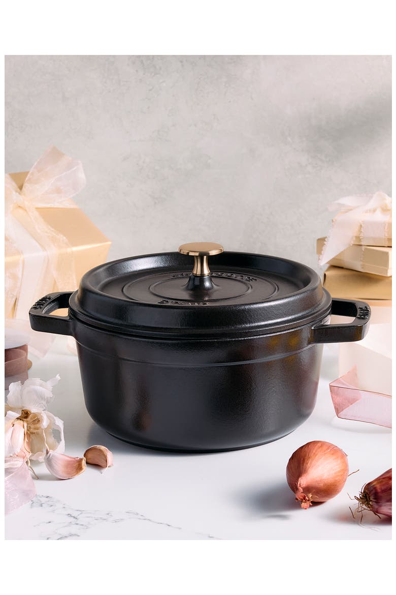 4-Quart Enameled Cast Iron Dutch Oven, Alternate, color, MATTE BLACK