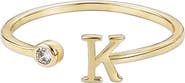 Adornia CZ & Initial Open Band Ring