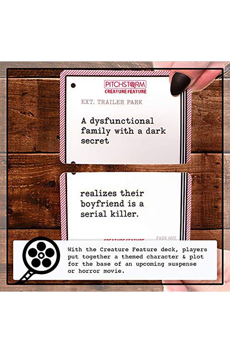 Pitchstorm Creature Feature Deck 100 Horror Movie Cards, Standalone Or Expansion, Alternate, color, Multicolored