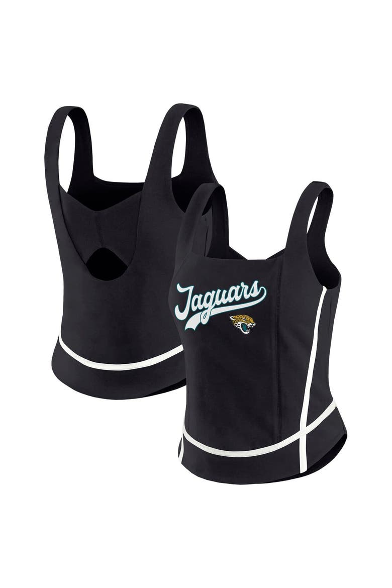 Women's WEAR by Erin Andrews Black Jacksonville Jaguars Square Neck Tank Top, Alternate, color, Black