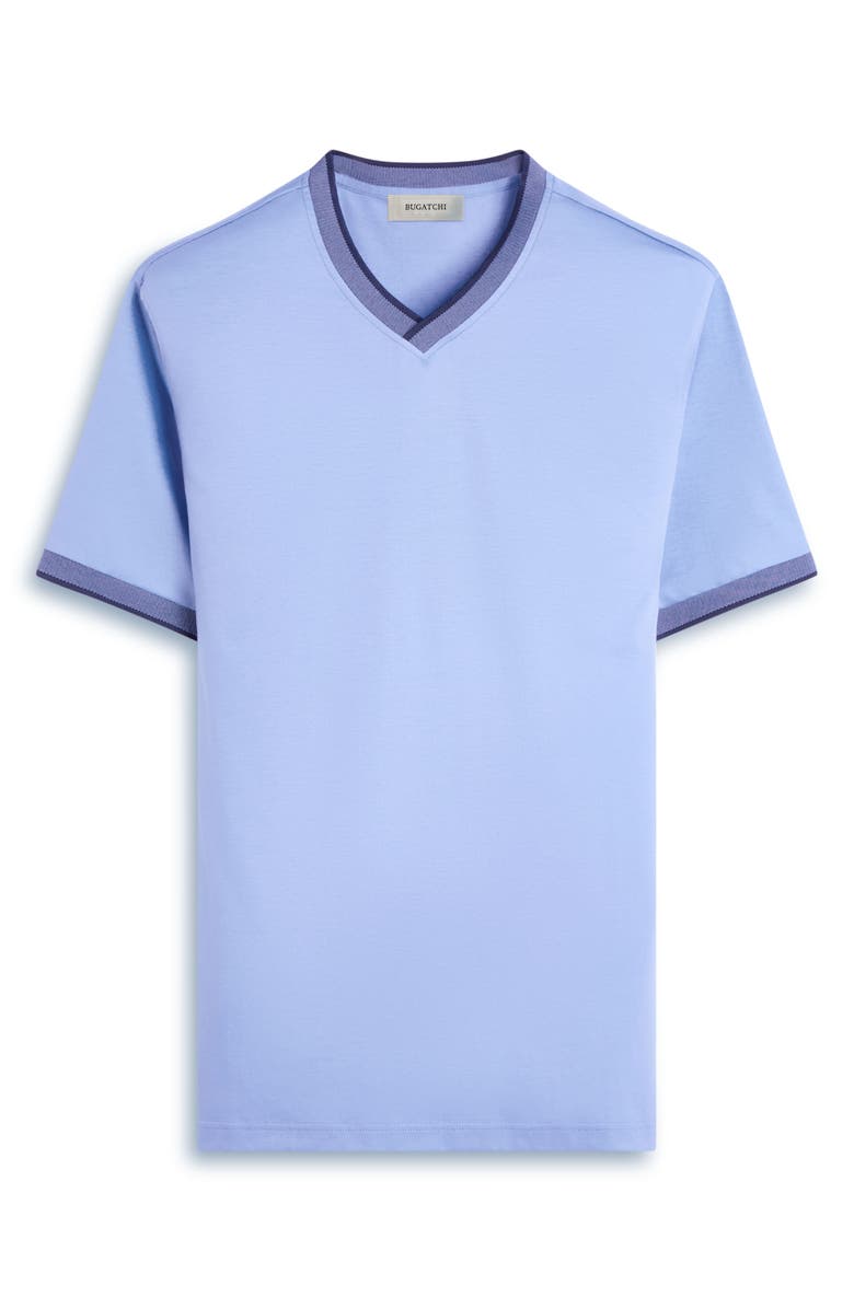 Bugatchi Pima Cotton V-Neck T-Shirt, Alternate, color, Air Blue