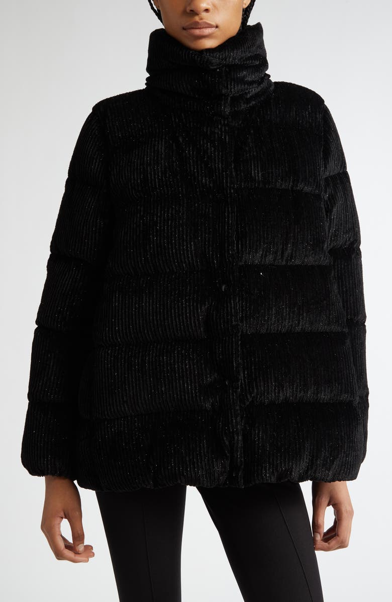 Moncler Cochevisse Metallic Corduroy Down Jacket, Main, color, 