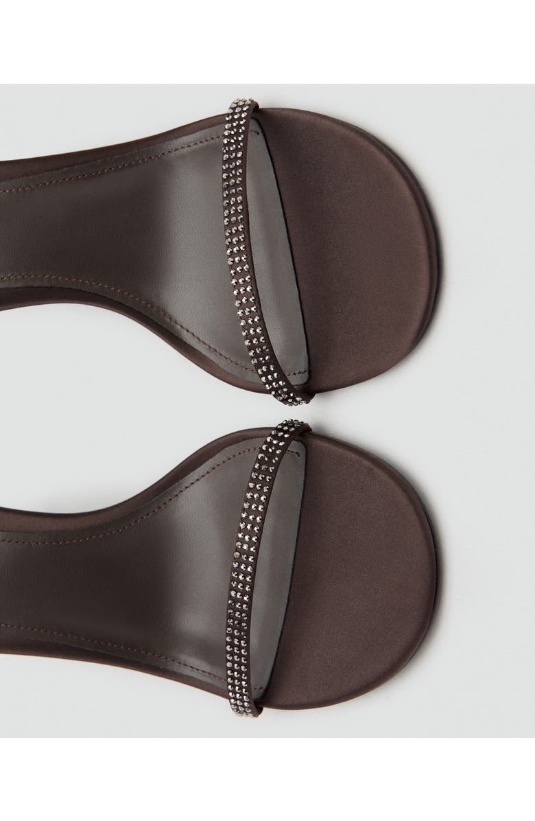 MANGO Embellished Ankle Strap Sandal, Alternate, color, Brown