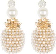 EYE CANDY LOS ANGELES Pineapple Crystal & Imitation Pearl Drop Earrings