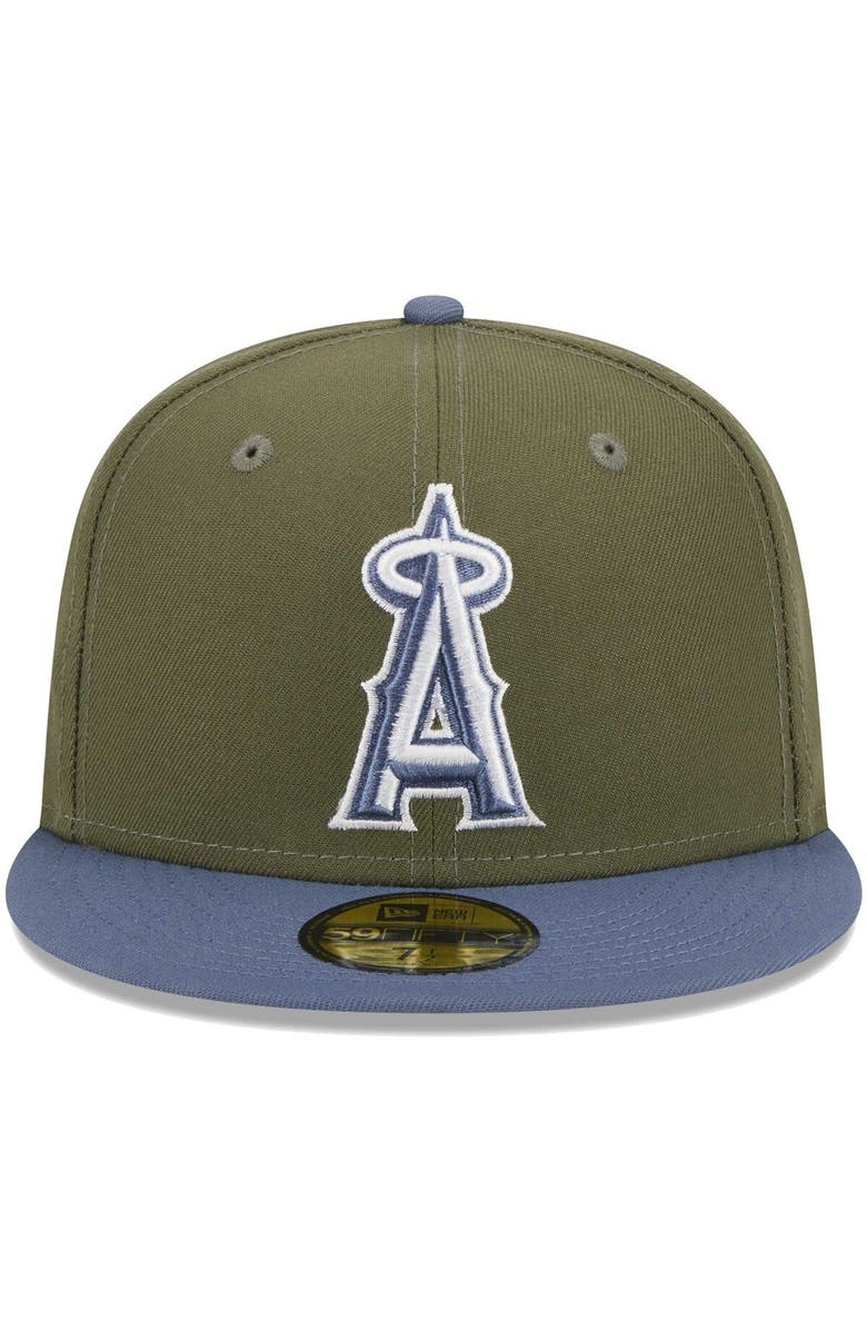 New Era Men's New Era Olive/Blue Los Angeles Angels 59FIFTY Fitted Hat, Alternate, color, 