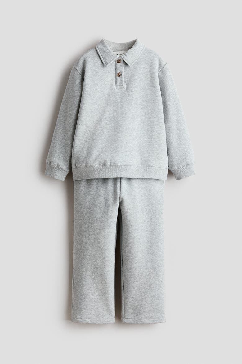 2-Piece Cotton Sweatsuit, Alternate, color, Light gray