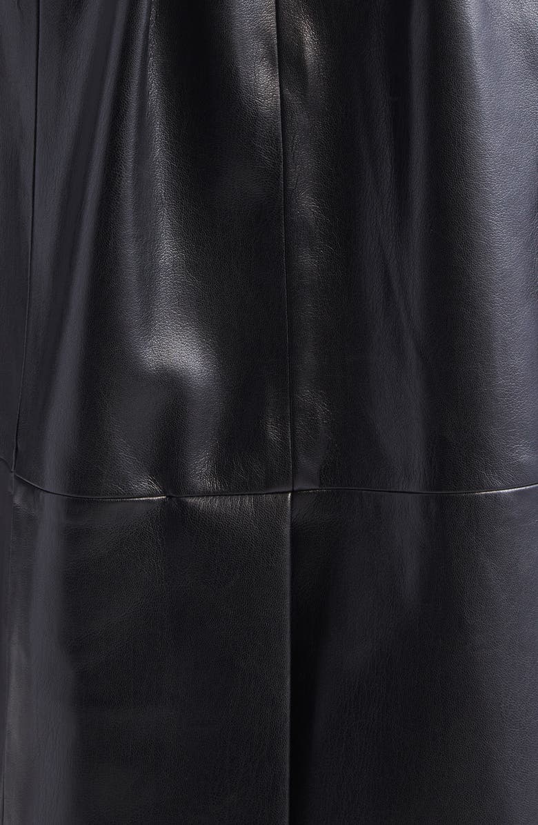Stand Studio Estella Belted Faux Leather Coat with Faux Fur Trim, Alternate, color, Black/ Natural
