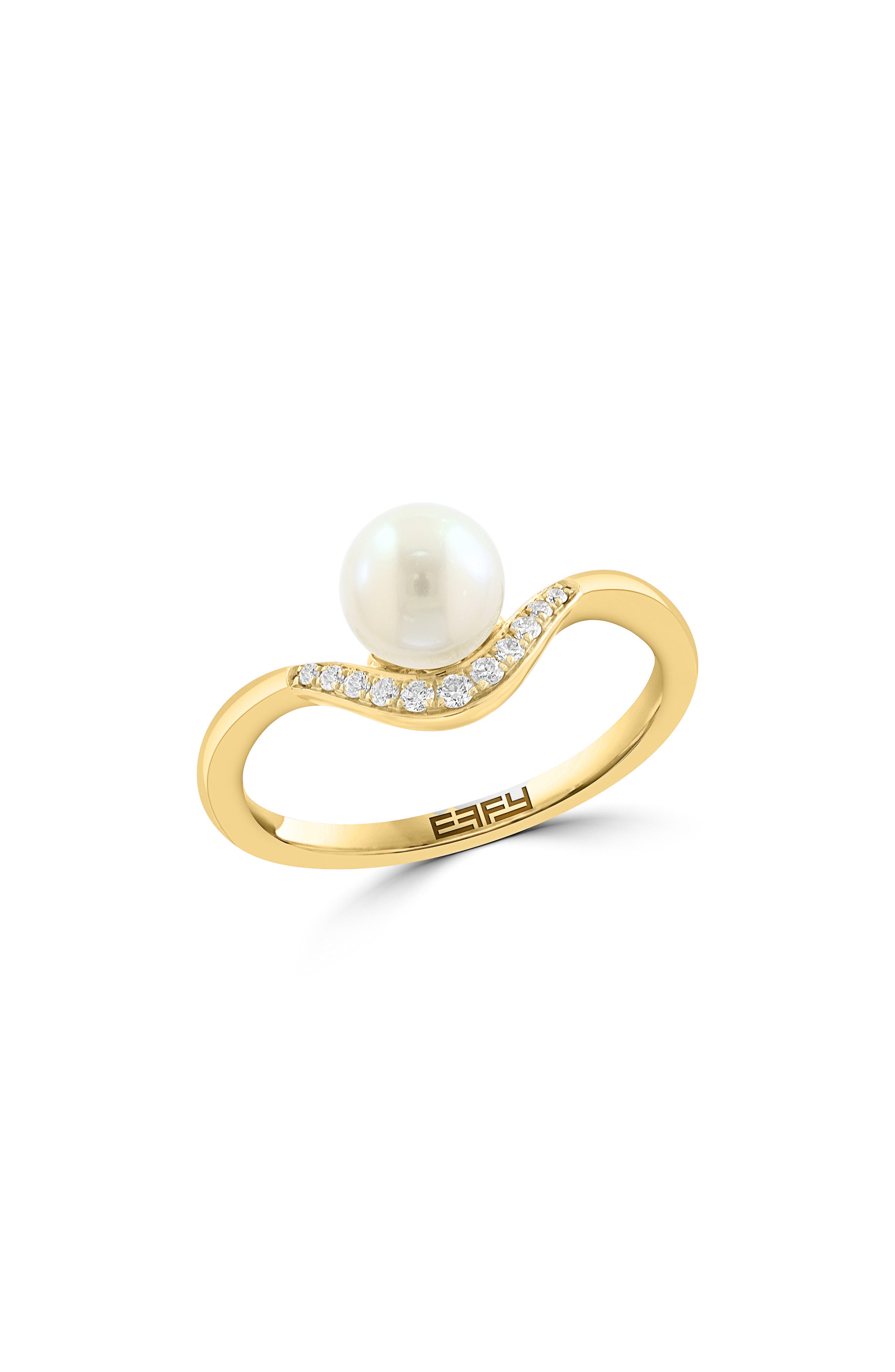 EFFY Diamond & Freshwater Pearl Ring