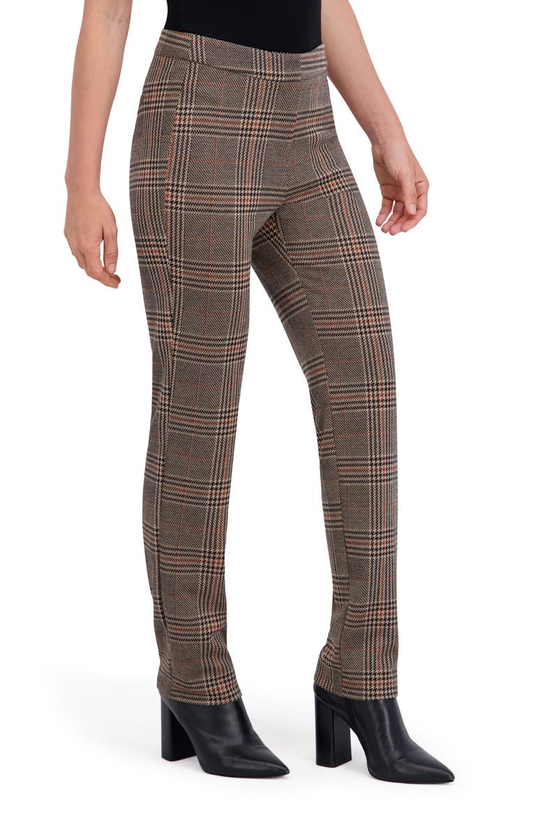 Houndstooth Print Trousers, Alternate, color, BLACK/ BROWN/ CAMEL