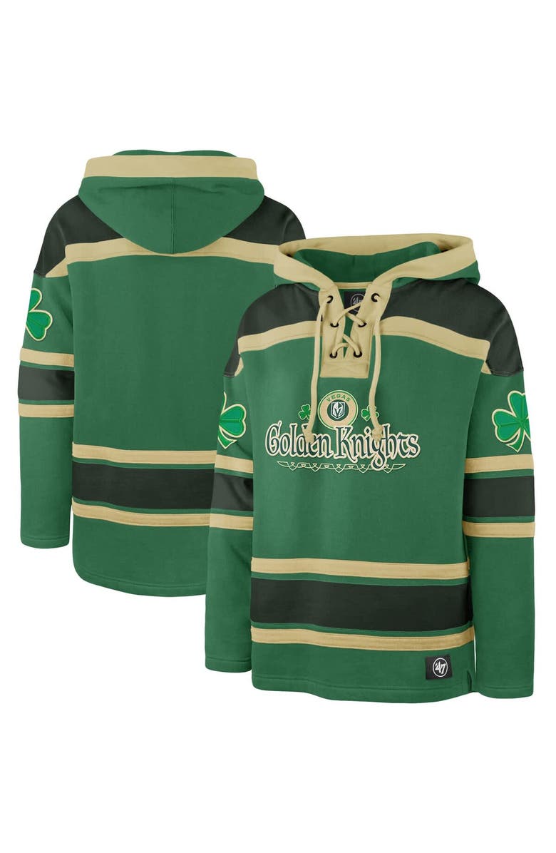 '47 Men's '47  Kelly Green Vegas Golden Knights St. Patrick's Day McLucky Superior Lacer Pullover Hoodie, Main, color, Kelly Green