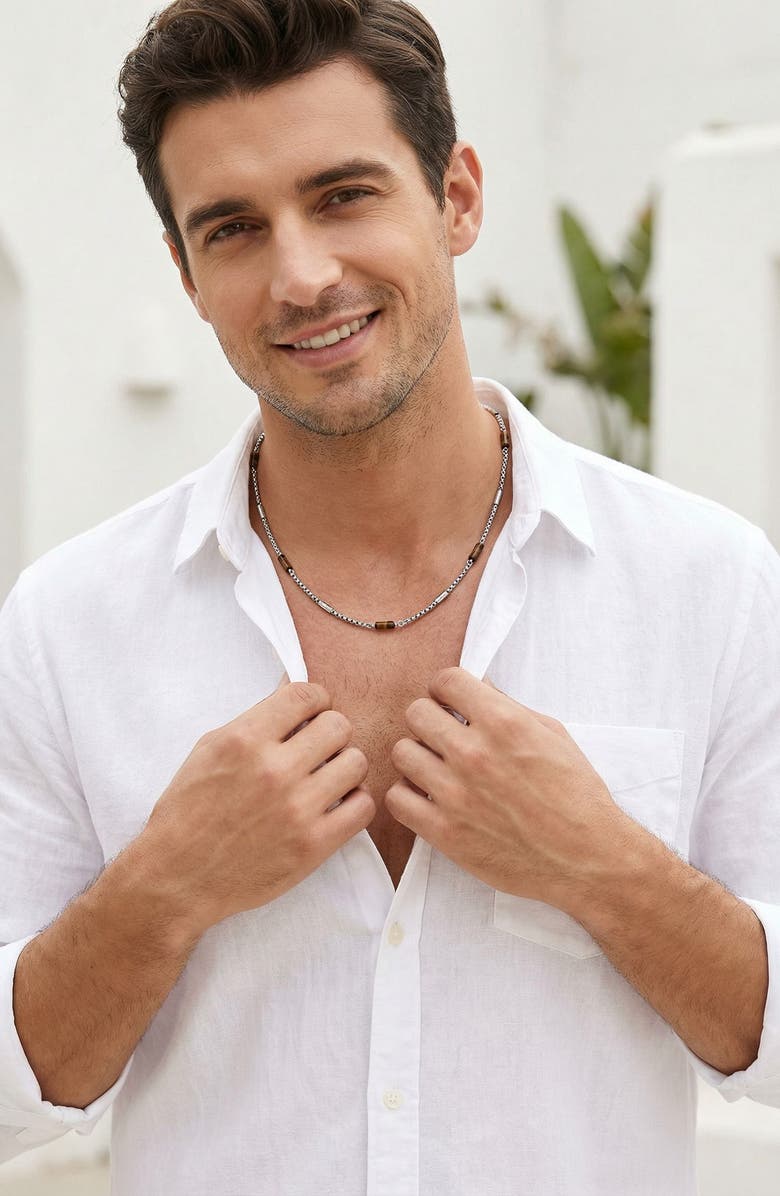 EYE CANDY LOS ANGELES Colton Beaded Chain Necklace, Alternate, color, 