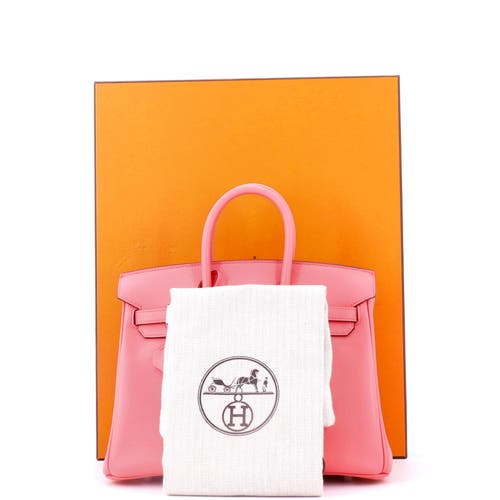 Pre-owned Hermes  Hermes Birkin Handbag Pink Swift With Palladium Hardware 25 In Pink