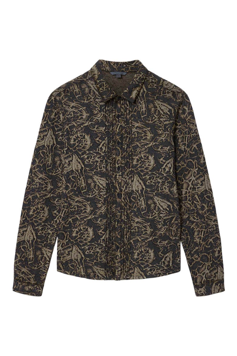 Lucian Jacquard Button-Up Shirt, Alternate, color, WOOD BROWN