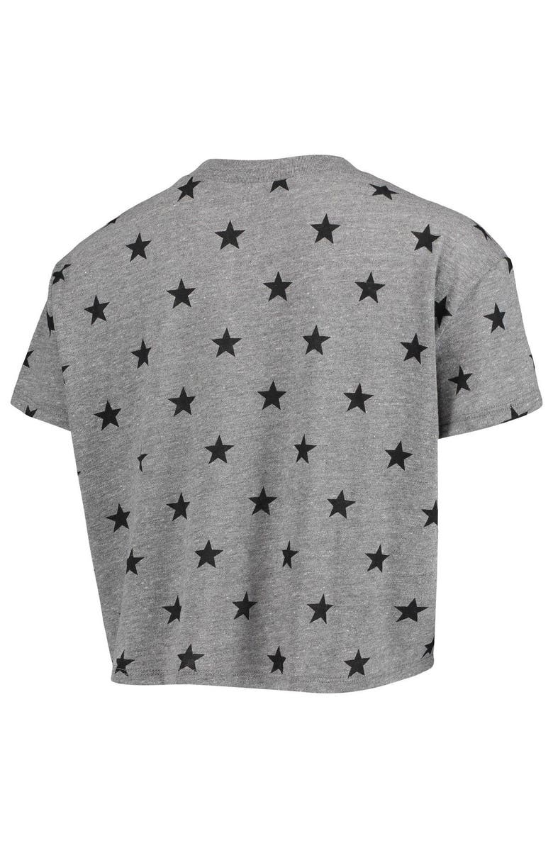 ALTERNATIVE APPAREL Women's Alternative Apparel Heathered Gray Oklahoma Sooners Headliner Stars Cropped Tri-Blend T-Shirt, Alternate, color, 