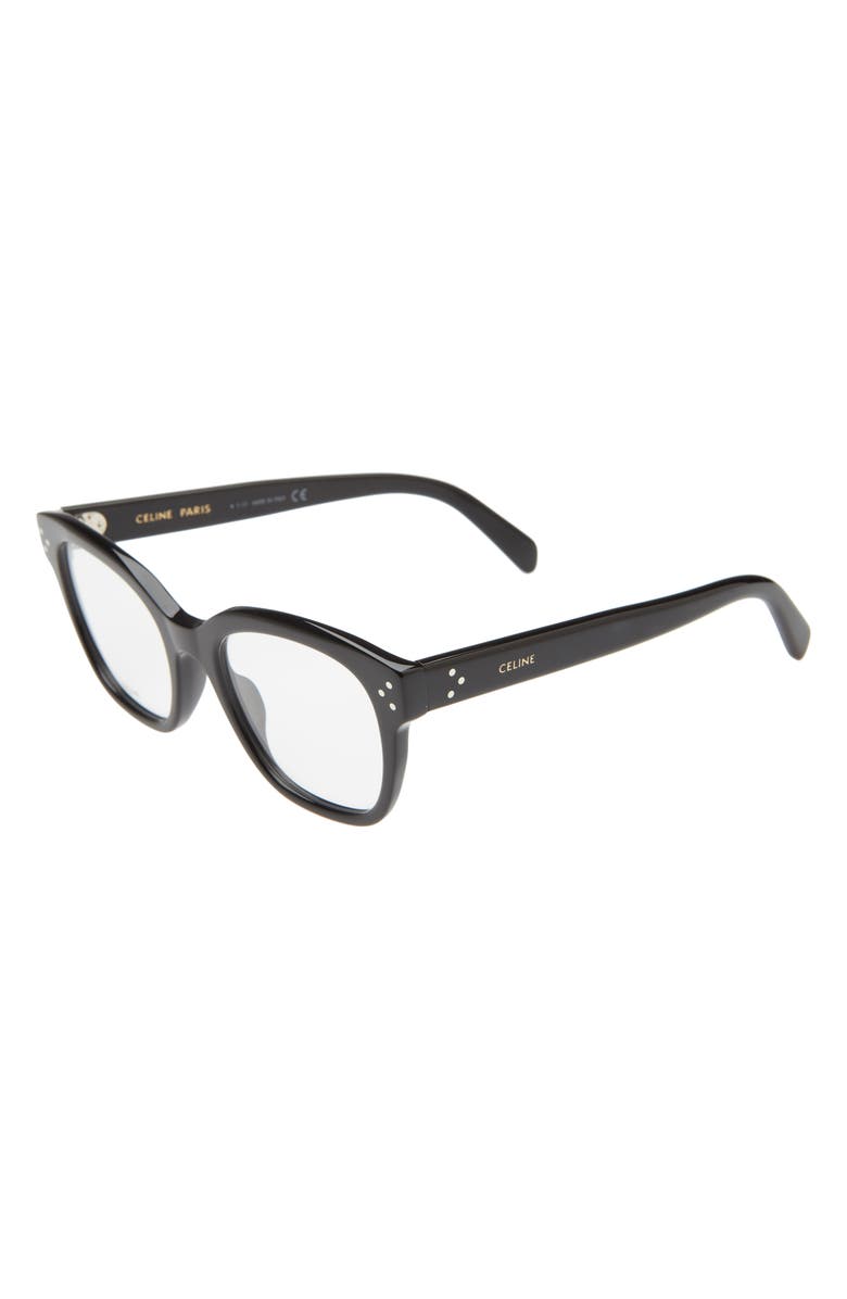 CELINE 51mm Round Reading Glasses, Alternate, color, Black