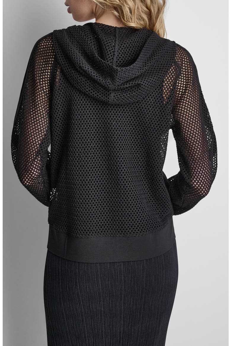 Open Stitch Hoodie, Alternate, color, BLACK