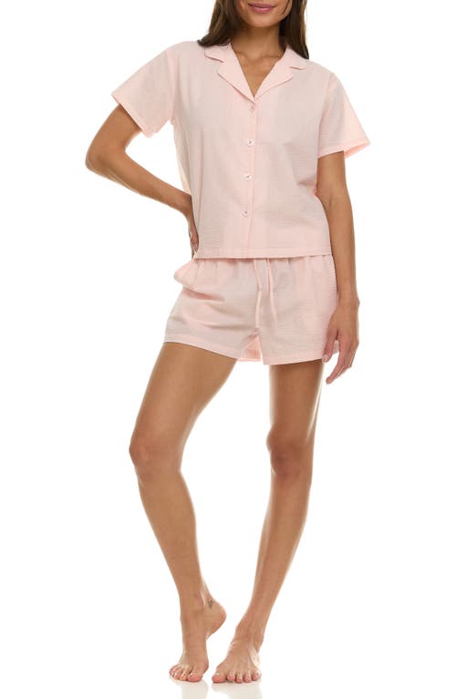 Flora By Flora Nikrooz Serena Cotton Seersucker Short Pajamas In Pink