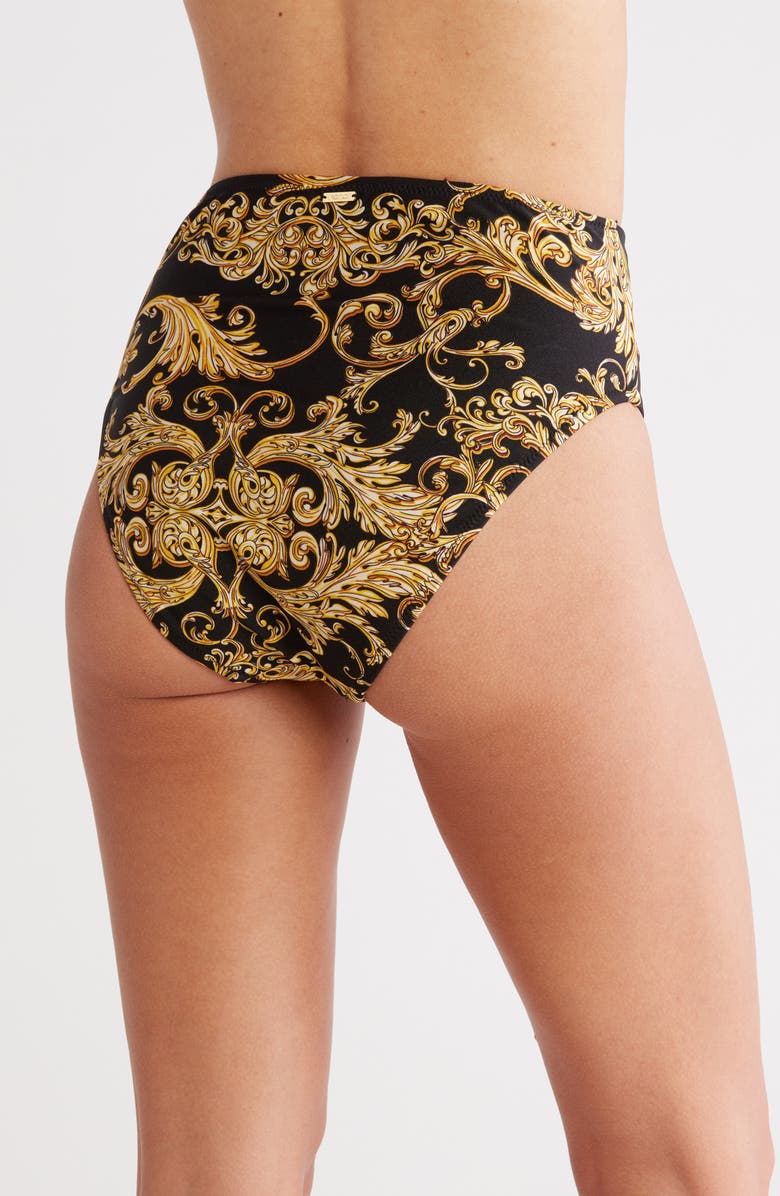 L'AGENCE Vanessa Baroque High Waist Bikini Bottoms, Alternate, color,