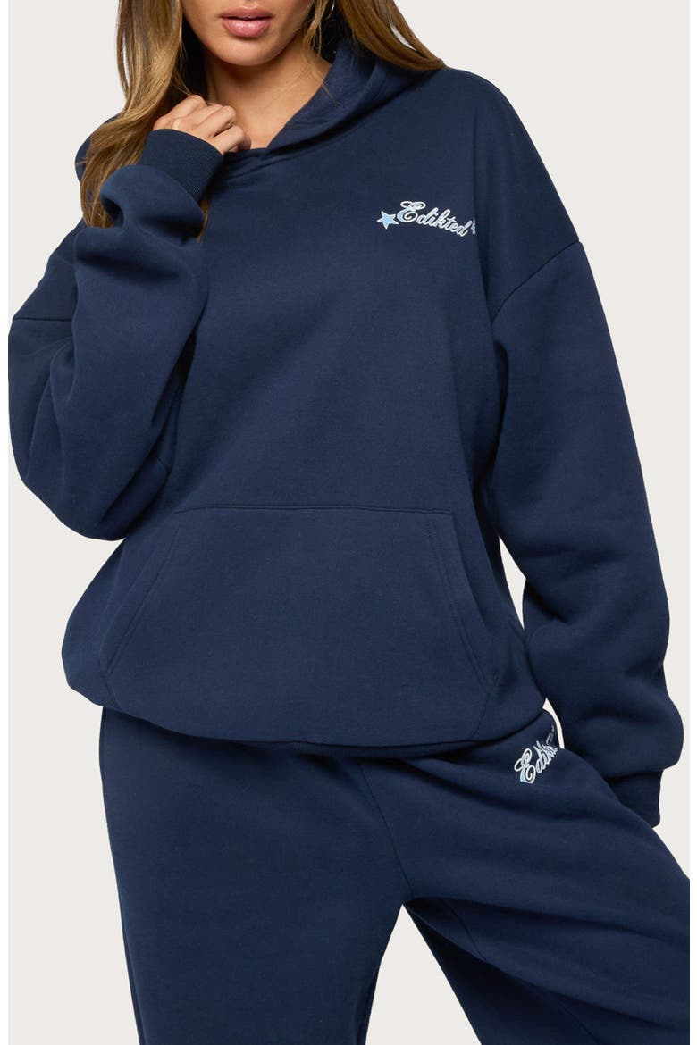 Club Edikted Logo Hoodie, Main, color, NAVY