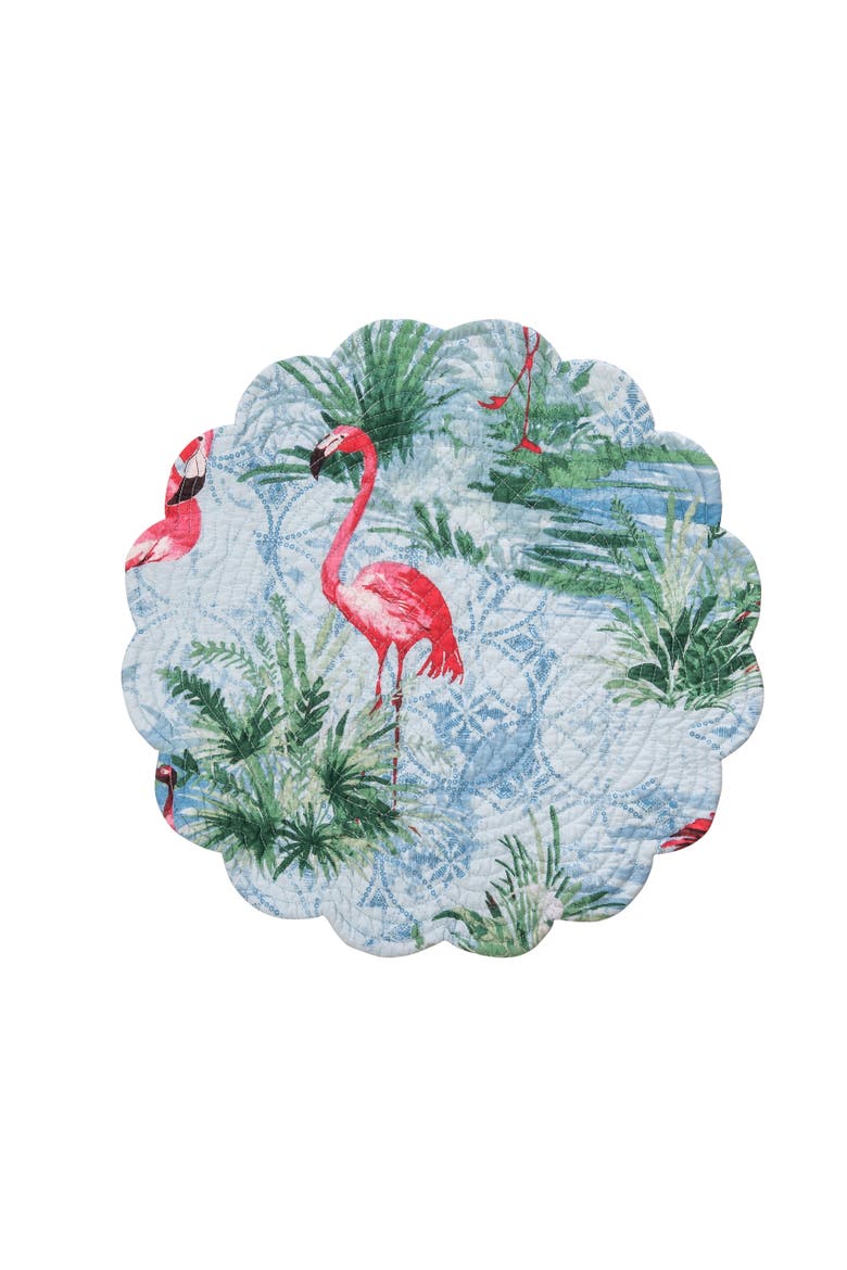 Paradise Coast Round Placemats Set of 6, 17", Alternate, color, Blue
