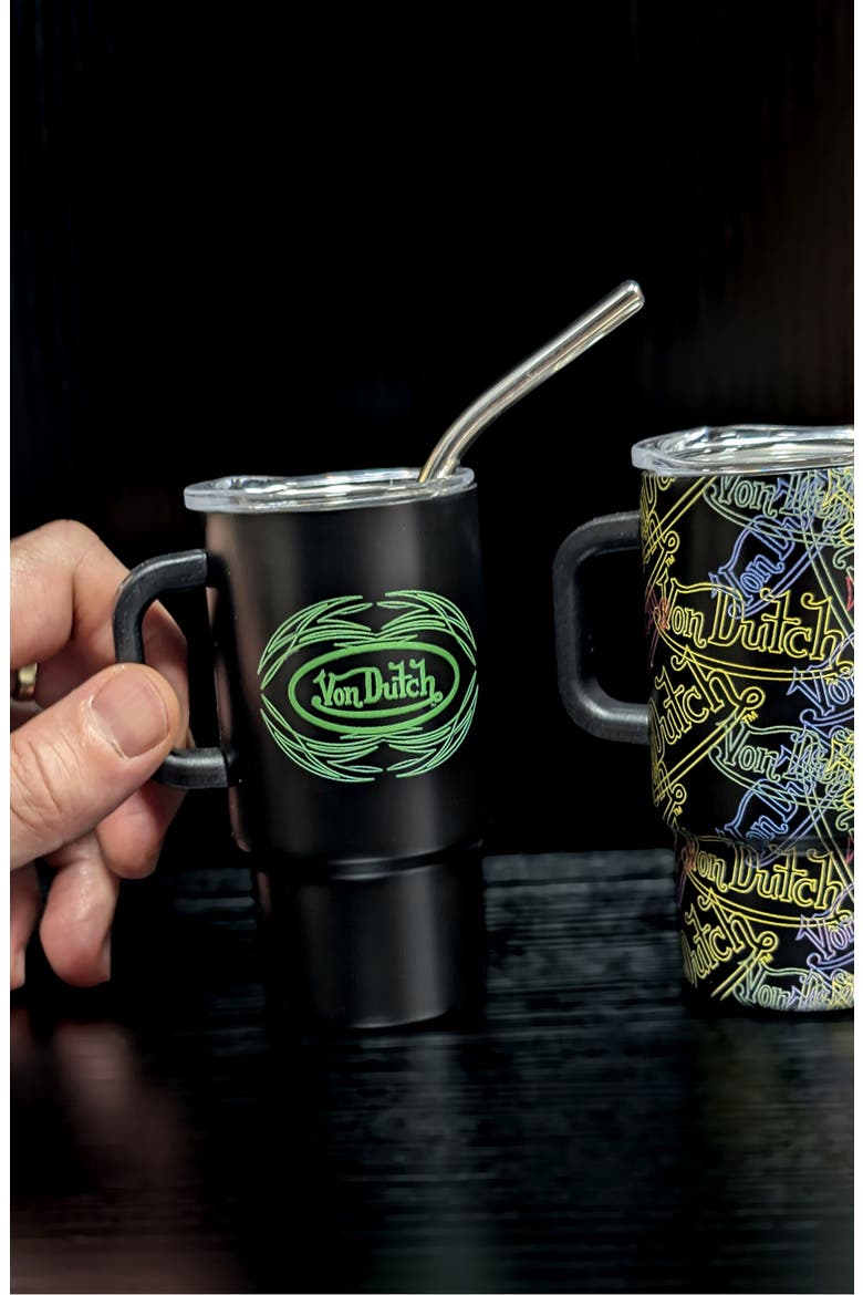 2 Piece 3oz Stainless Steel  Mini Tumbler Set, Alternate, color, Neon Logo / Venom Stripe