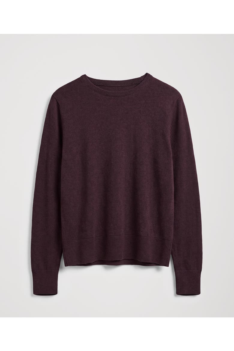 Organic Cotton Essential Crew Neck Sweater, Alternate, color, Plum Heather