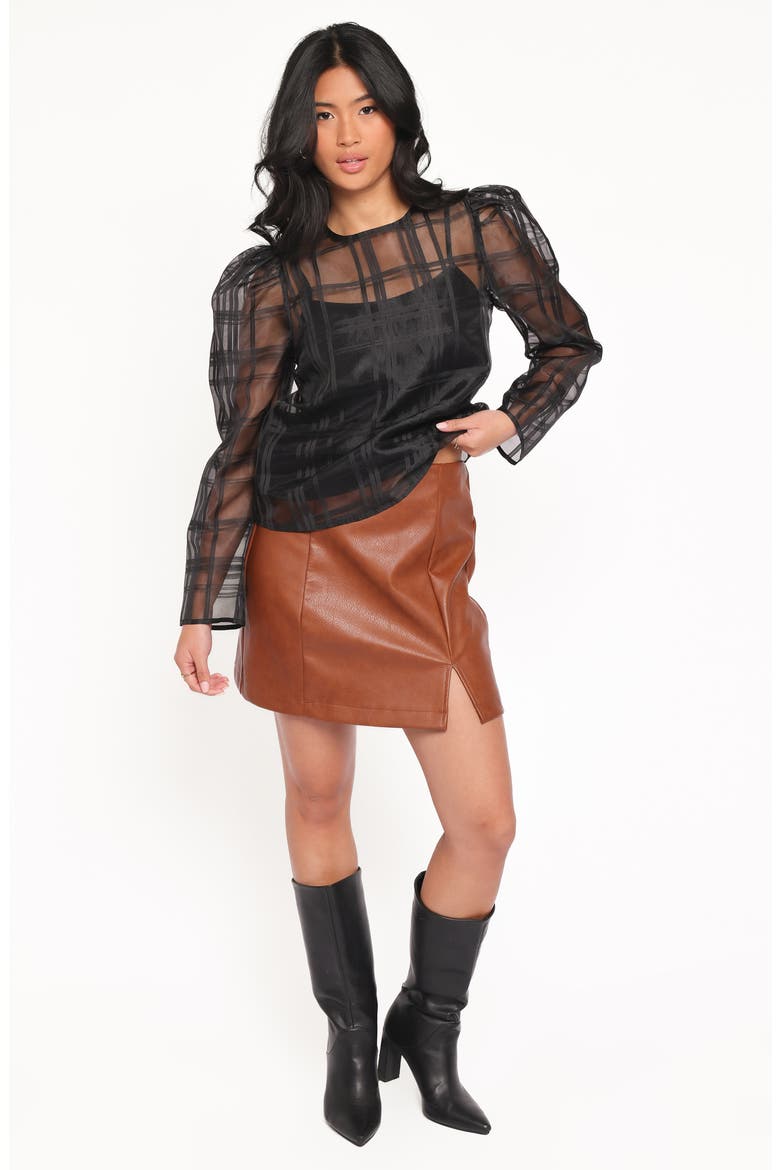Peony Sheer Long Sleeve Shirt, Alternate, color, BLACK