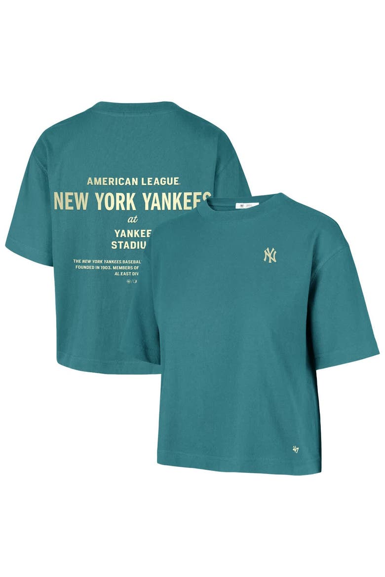 Women's '47  Teal New York Yankees Contemporary Basics Leon City T-Shirt, Main, color, Teal