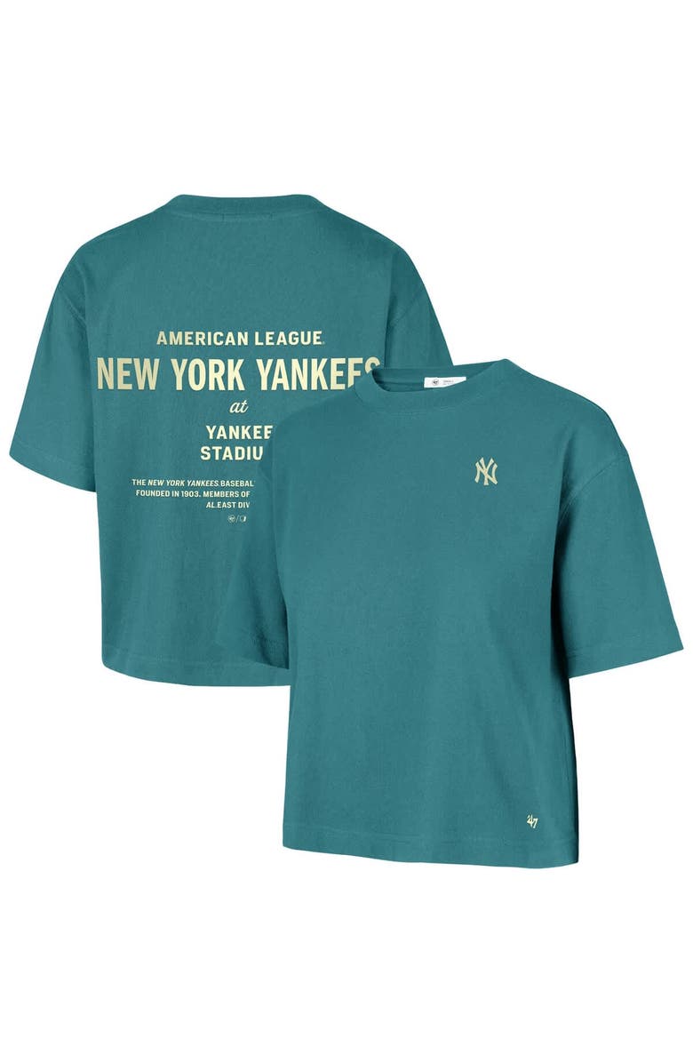 '47 Women's '47  Teal New York Yankees Contemporary Basics Leon City T-Shirt, Main, color, Teal