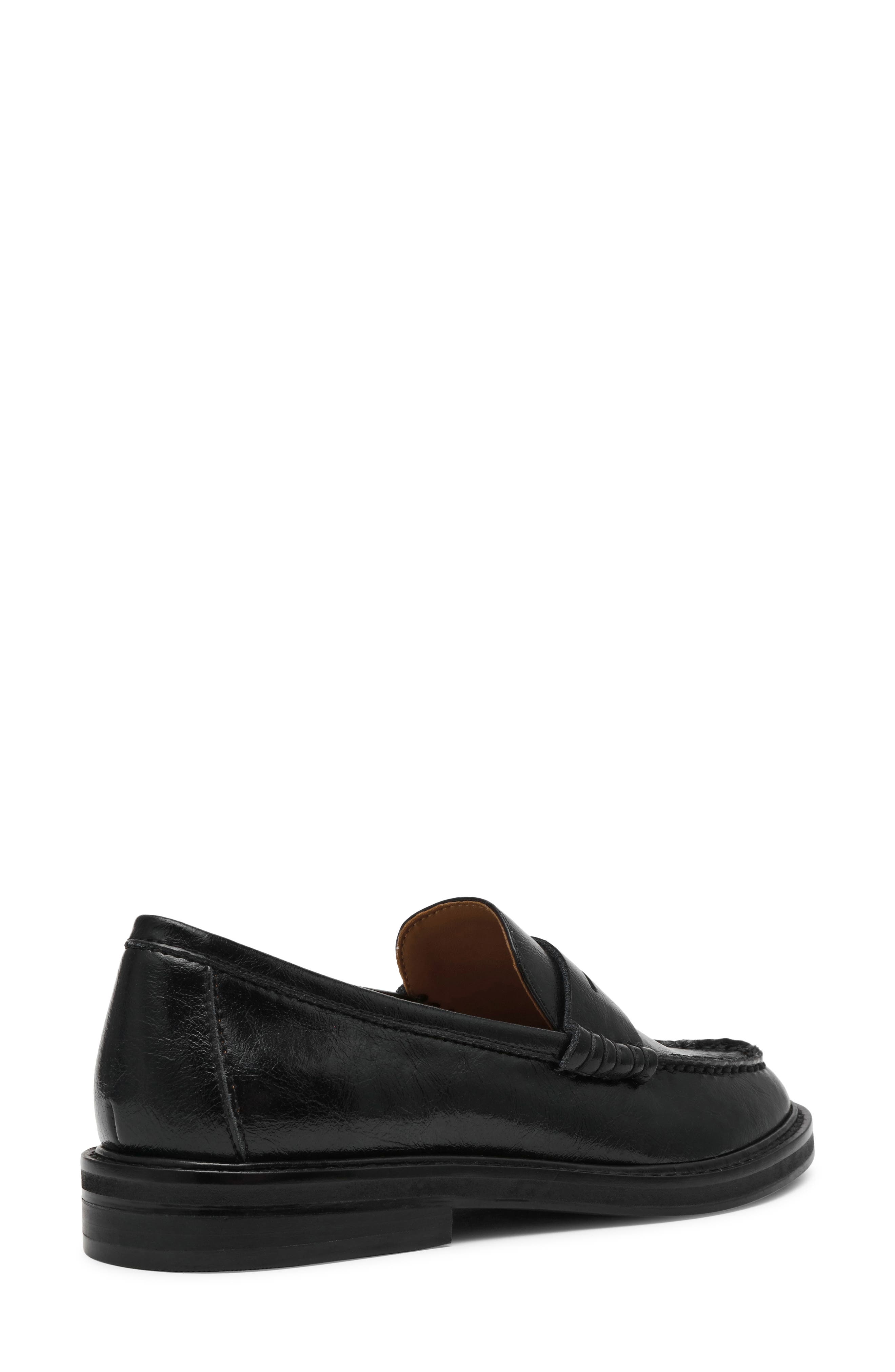 Steve Madden Madison Penny Loafer, Alternate, color, Black Leather