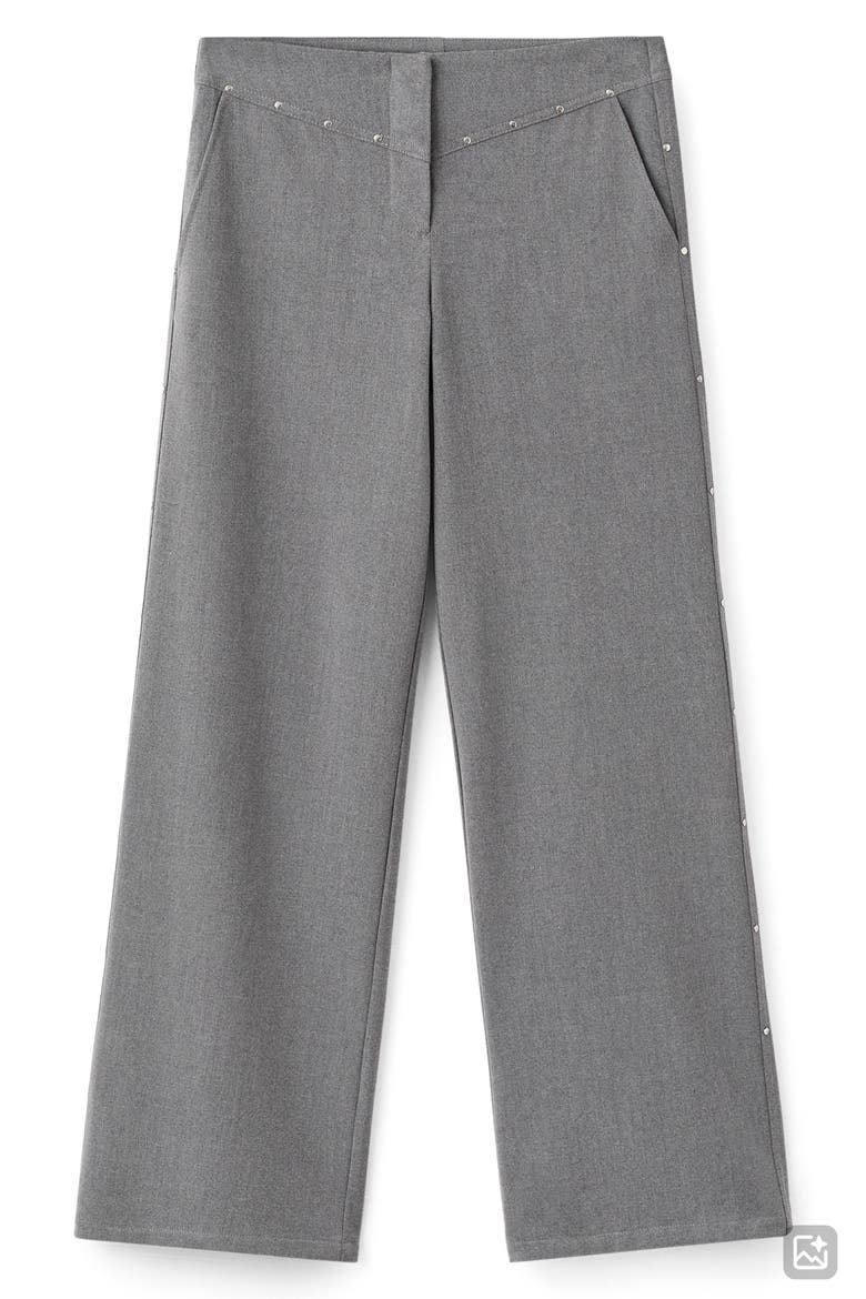Studded Low Rise Pants, Alternate, color, GREY